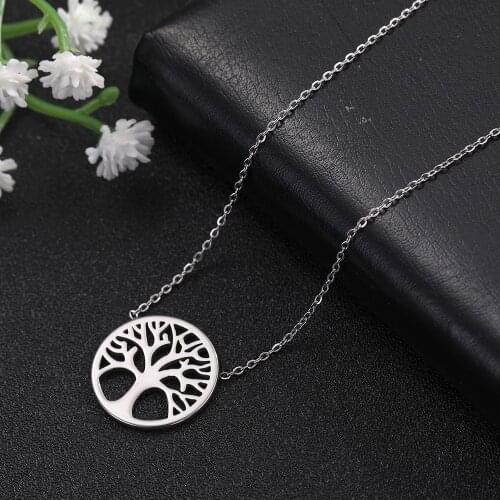 COOLTIME 100% Stainless Steel Necklace for Life Tree Mountain aircraft Teeth Squirrel Necklace