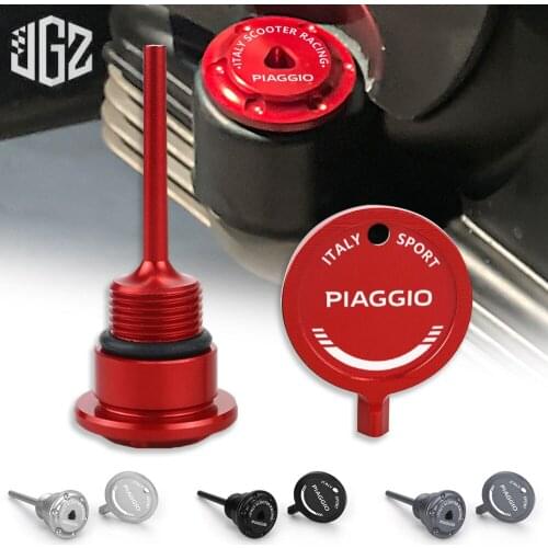Motorcycle CNC Dipstick Oil Drain Screw Cap Plug Safe Key Cover for Piaggio Beverly 250 300 Medley Liberty 150 125 2000 - 2010