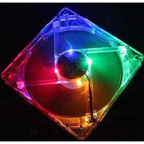 CPU Cooler Fan Five Colors Light PC Computer Fan Quad 4 LED Light 120mm PC Computer Case Cooling Fan Mod Quiet Molex Connector