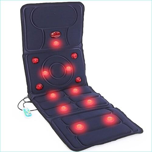 9 Vibration Motor Collapsible Fullbody Massager Far-infrared Heating Massage Cushion Reduce back fatigue Vibration Body Mattress