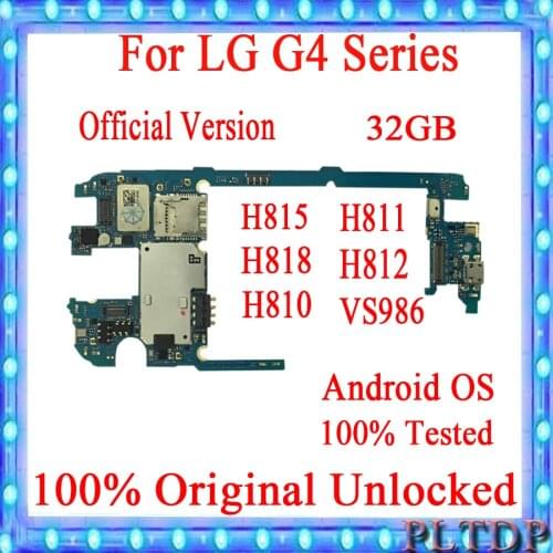32GB For LG G4 H815 H811 H810 H812 VS986 Motherboard Original Unlocked Mainboard With Android System Plate