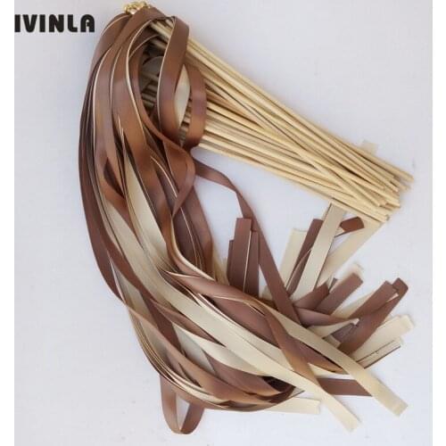 Newest 50pcs/lot Chocolates wedding ribbnon wands for wedding decoration