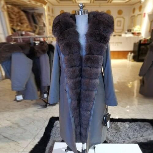 2020 new raccoon fur collar Mid-length Removable cotton lining Send to overcome female Overcoat Ladies jacket PK1769-3C