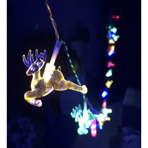 New LED Christmas Elk Flying Deer String Lights for Holiday Party Garden Home Outdoor Decoration Light Tree Lights