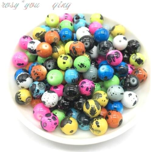 Wholesale 16 Colors Spider Web Pattern Glass Beads Space Jewelry Wholesale Beads DIY Bracelet Necklace Jewelry #17