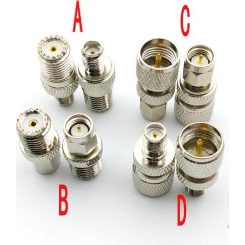 100pcs Mini UHF connector copper SMA Male/ Female plug to Mini UHF Female Jack RF Adapter Connector