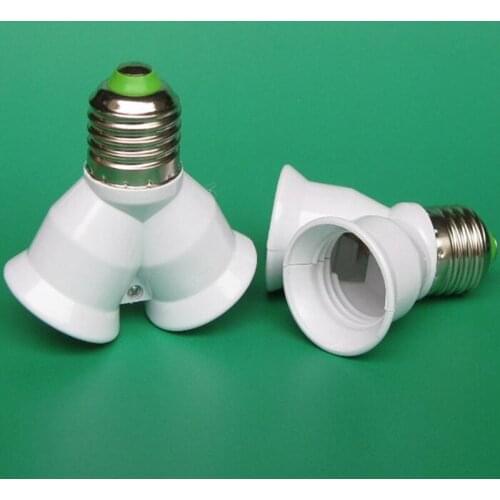 E27 Screw Lampholder E27 to two E27 LED light Base Socket 20pcs