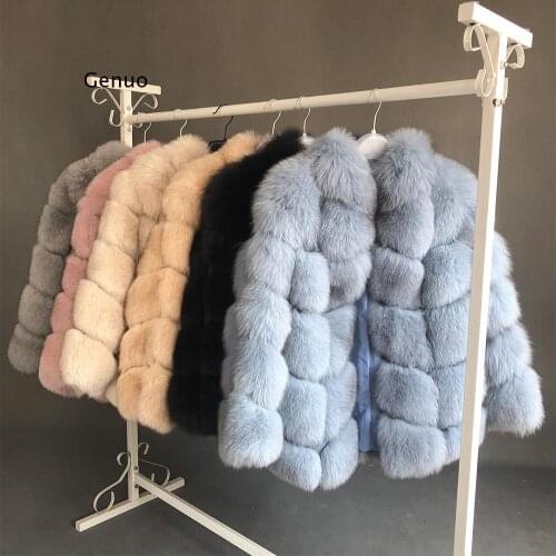 Women Winter Outwear New Luxury Faux Fox Fur Coat Fluffy Faux Fur Coat Jacket Casual Long Sleeve Furs Coat Overcoat