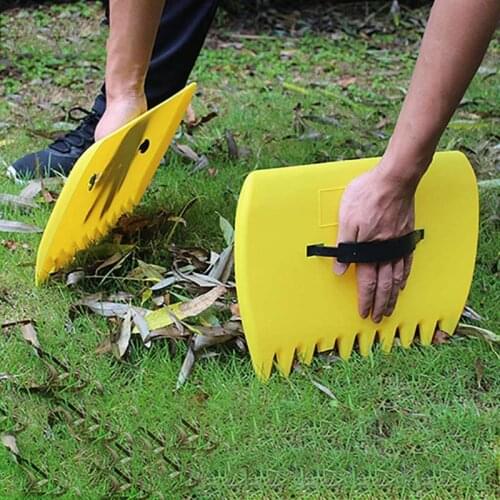 1 Pair Leaves Garden Cleaning Rubbish Leaf Scoop Collect Tool Hand Rakes Trimming Grass Portable Yard Lawn Grabber Pick Up