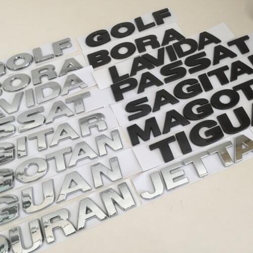 1pcs ABS GOLF POLO BORA LAVIDA PASSAT SAGITAR car Letter Rear trunk Decals Emblem badge sticker Decal Car styling