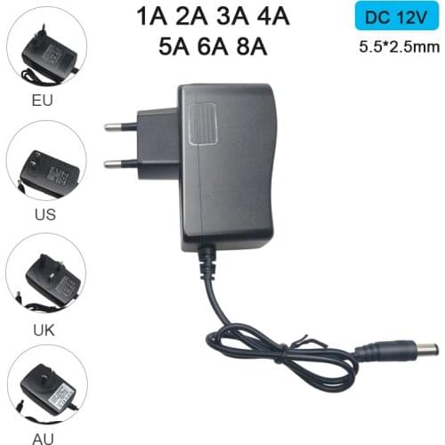 1Pcs 1A 2A 3A 5A 6A 8A Power Supply Adapter AC100V -240V to DC 12V lighting Transformer Converter Charger Driver LED Strip light