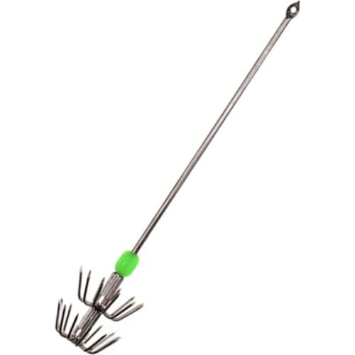 10/50pcs Stainless Steel Double Layers Umbrella Fish Hook Squid Cuttlefish Octopus Fishing Jig Hooks Outdoor Fishing Accessories