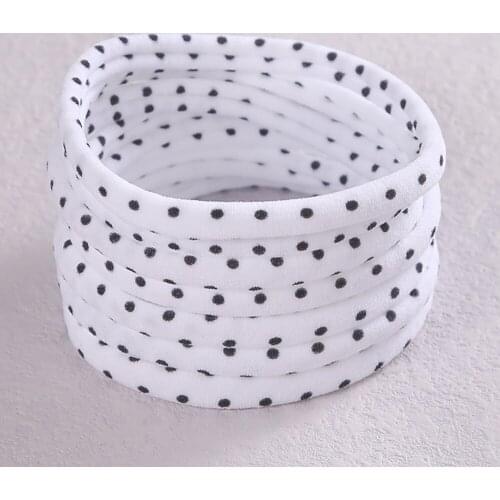 10pcs/lot Dot Elastic Headband for Baby Girl Hairband White Traceless Hair Band Toddler Turban Child Birth Gift Hair Accessories