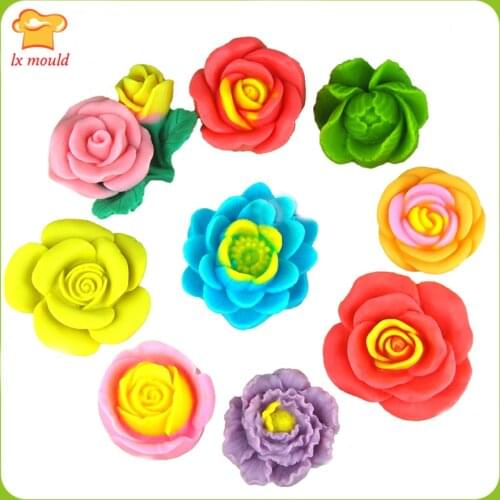 3D Flower Silicone Moulds Cake Decoration Plaster Chocolate Sugar Silicone Molds Soap Candle