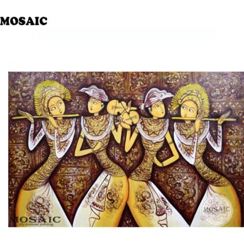 5D DIY Diamond Painting The Orchestra of Flutes Diamond Embroidery Needlework Home Decor Mosaic Square Rhinestone Cross Stitch