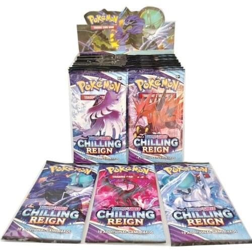 9 Pokemon CHILLING REIGN Cards GX Unbreakable Unity Bond Team Spirit Evolution Booster Box Collection Card Game Two Pack Package