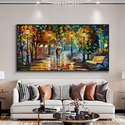 Abstract Walking Down The Street Painting Print On Canvas Nordic Poster Wall Art Picture For Living Room Home cuadros Decor
