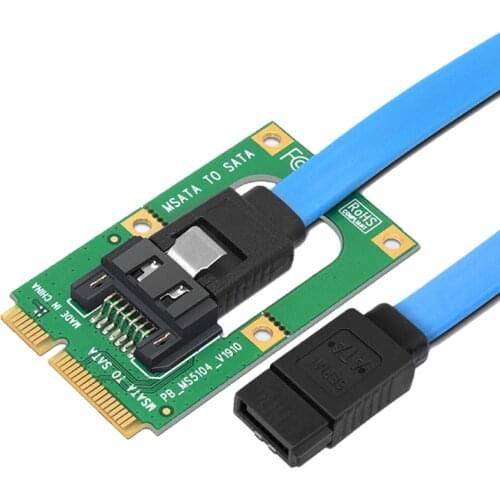 MSATA to SATA Converter Card Mini SATA to 7-Pin SATA Extension Adapter Full-high Half-size for 2.5" 3.5" HDD SSD with SATA Cable