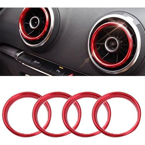 Stainless Steel Car Auto Air Conditioning Outlet Circle Stickers for Au-di A3/S3