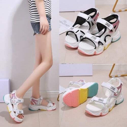 Womens Thick Bottom Sandals large size Casual Shoes Colorful Cute Beach Sport Sandals Free shipping Ready Stock