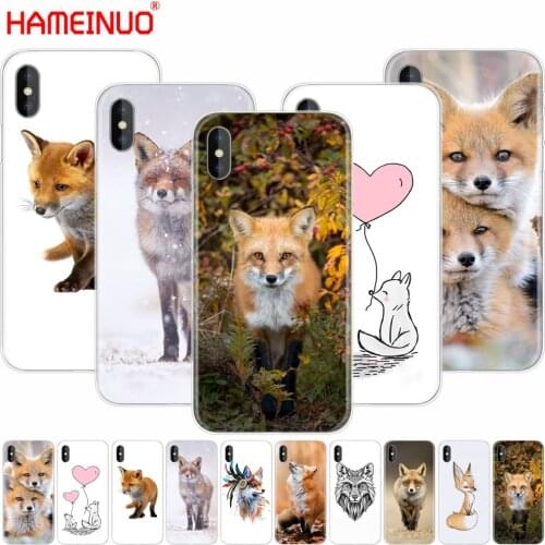 HAMEINUO fox cute lovely animal cell phone Cover case for iphone 6 4 4s 5 5s SE 5c 6 6s 7 plus case for iphone X 8