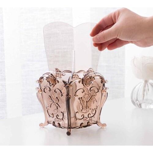 Hot Makeup Brush Pen Holder Case Desktop Cosmetic Brush Storage Box Container Acrylic Makeup Organizer 4 Grid