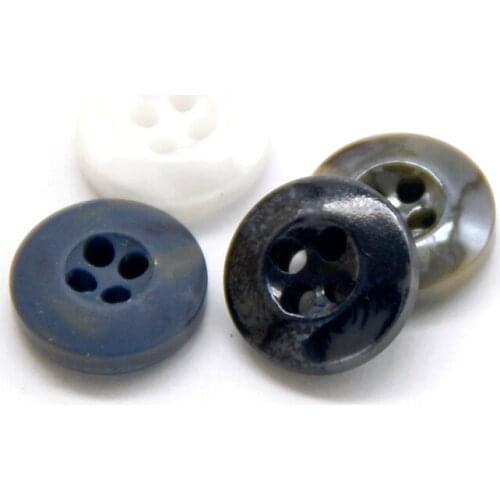 HENGC Glaze Black Light Resin Shirt Decorative Buttons For Clothing 4 Holes Small Sleeve Sewing Accessories Needlework Wholesale