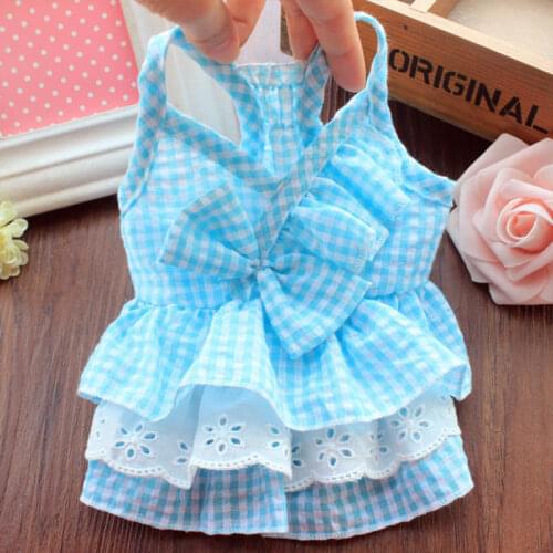 Plaid Pet Dog Wedding Dress Princess Puppy Cat Dress for Small Dogs Chihuahua Pet Clothing Yorkshire Dresses Poodle Ropa Perro