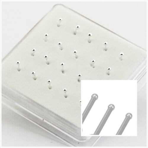 Box Silver Color Fashion Body Jewelry Ball Shape Nose Stud Nose for Women Girl Set Piercing Accessories Bijoux Nose Ring 1.5-3mm