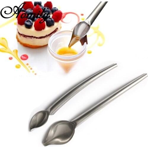 Aomily Coffee Scoops Chocolate Jam Spoon DIY Writing Spoon Wedding Cake Baking Pastry Nozzle Spoon Tools Kitchen Tools