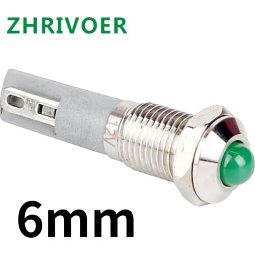 Motorcycle DIY Metal indicator light signal light 6 / 8 / 10 / 12 / 16mm waterproof small belt line power supply general 12v24v