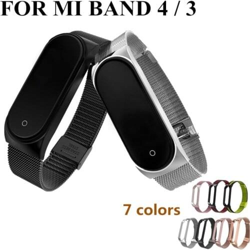 Strap for Mi Band 4 3 Strap Metal Stainless Steel For Mi Band 4 3 Strap Compatible Bracelet for Miband 4 3 Wristbands Pulseira