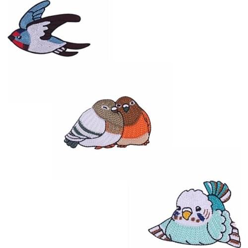 Pulaqi Cute Cartoon Bird girl Embroidery Cloth Stickers DIY Stickers T-shirt Sweater Decorative Stickers Clothes Patch Stickers