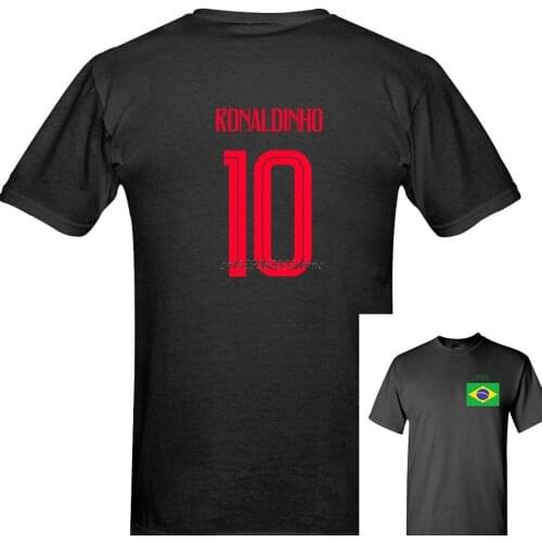 New Russia World Match Cup Brazil Ronaldinho Number 10 Sporty Jersey Summer T Shirt Mens Fans Footballer Goal Tee Couple