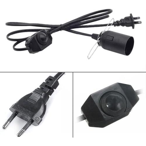 New 180cm Hanging Light Cord Cable with E27 Socket & Switch EU Plug Lamp Bulb Holder