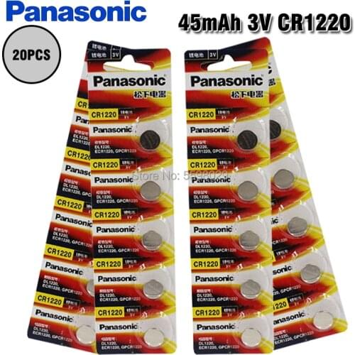 Panasonic 100% Original CR1220 20PCS Button Cell Battery For Watch Car Remote Key cr 1220 ECR1220 GPCR1220 3v Lithium Battery