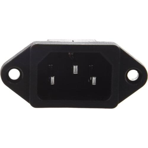 GTBL IEC 320 C14 Male Plug 3 Pins PCB Panel Power Inlet Socket Connector