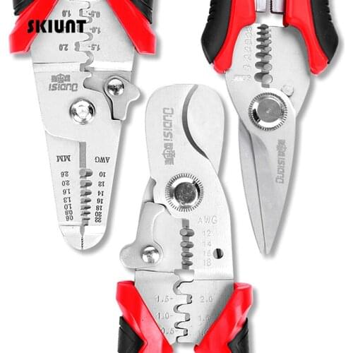 SKIUNT Multitool Pliers 6/7/8'' Crimping Tool Automatic Wire Stripper Crimper Multi-Function Cuttiing Tools For Electricians