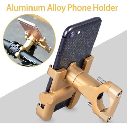 Universal Aluminum Alloy Bike Bicycle Phone Holder Racks Motorcycle Handlebar Mount Non-Slip Mobile Cell Phone Clip for Bike