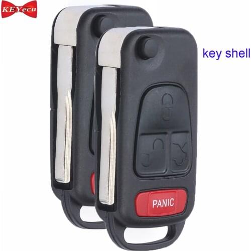 KEYECU 2pcs for Mercedes Benz ML M S CL Replacement Remote Car Key Shell Case Fob 4 Button HU64 Blade