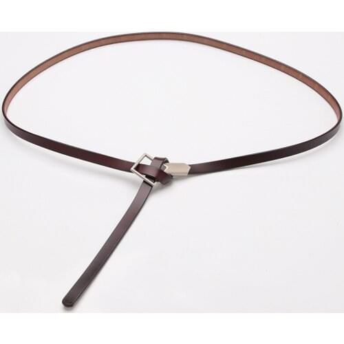 Cowhide Womens Thin Belt Trendy Wild Dress Decoration Belt Student Casual Trousers