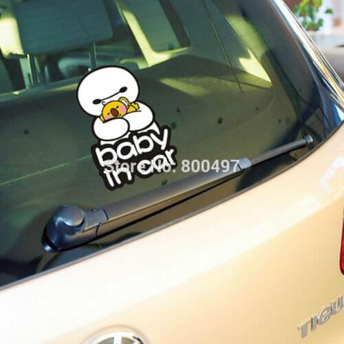 10 x Newest Big Hero 6 Baymax Baby in Car Car Body Stickers Car Decal for Toyota Chevrolet Volkswagen Tesla Hyundai Kia Lada