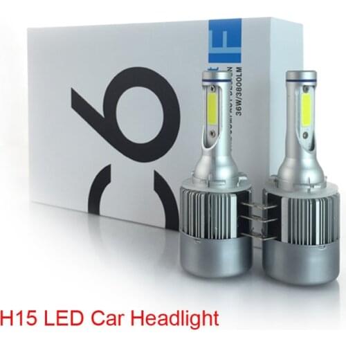 2PCS COB Chip H15 Led 8000lm 80W High Beam Headlight and Daytimes Running light Stock Replacement 6000K For Audi