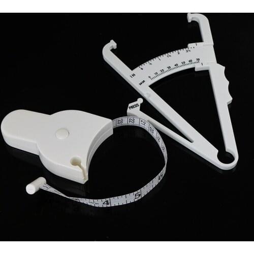 2 Pcs White PVC Body Fat Caliper Measuring Tape Tester Lightweight Fitness Lose Weight Equipmnet men and women For Body Building