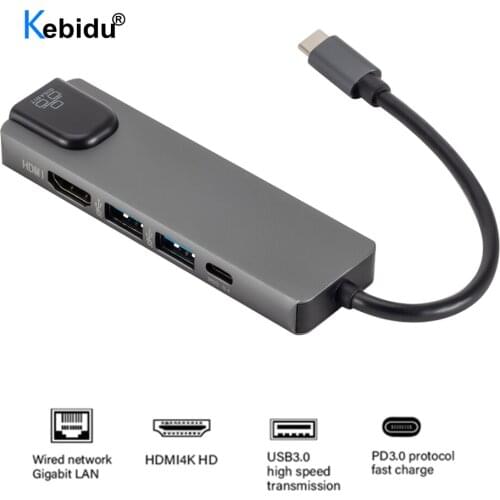USB Type C Hub 4K USB C to Gigabit Ethernet Rj45 Lan Adapter HDMI-compatible for Mac book Pro Thunderbolt 3 USB-C Charger
