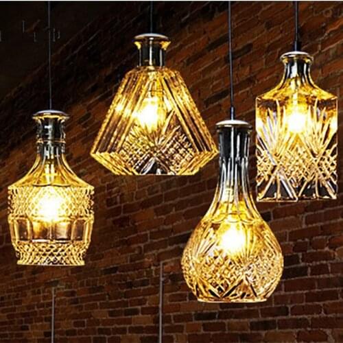 American country glass chandelier bar restaurant dining room personality creative bar drop glass chandelier E27 110V 220V