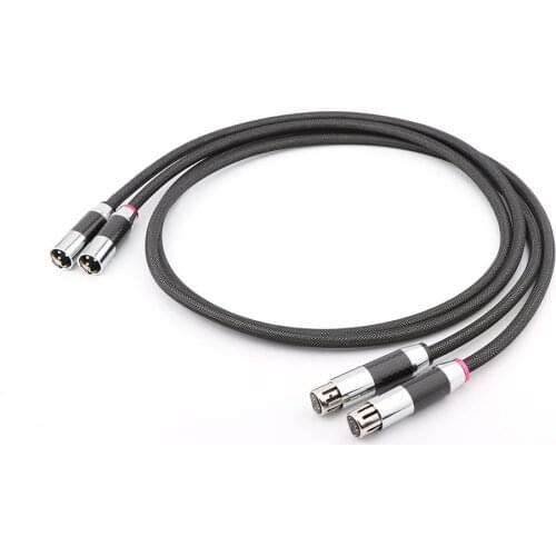 Pair 100% Pure Solid Silver XLR Analog Audio Interconnect Cable Stereo Balanced XLR Cable HIFI