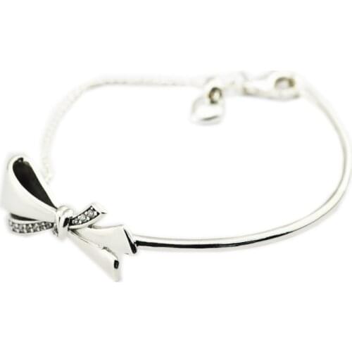 CKK Bracelet for women Men Brilliant Bow Bracelets Pulseira Feminina Masculina Pulseras Mujer Moda Silver 925 Sterling jewelry