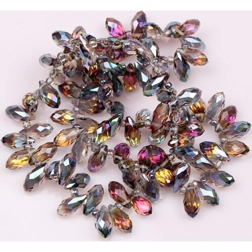 Briolette Pendant Waterdrop crystal beads 6x12mm 100ppink