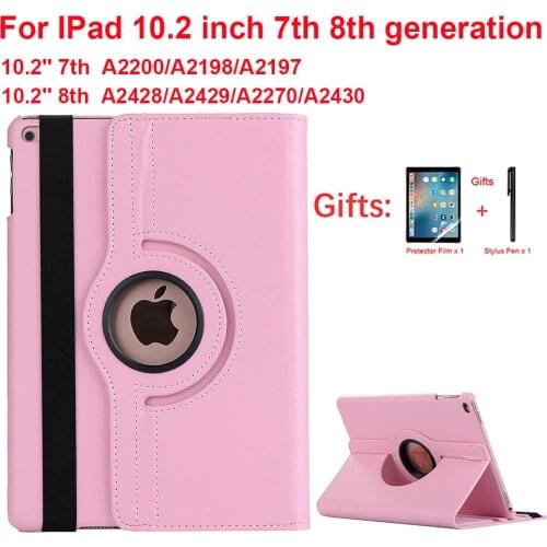 360 Rotating PU Leather Flip Cover For iPad 10.2 2020 2019 8th 7th Stand Case Smart Funda A2270/A2428/A2428/A2429/A2200/A2198